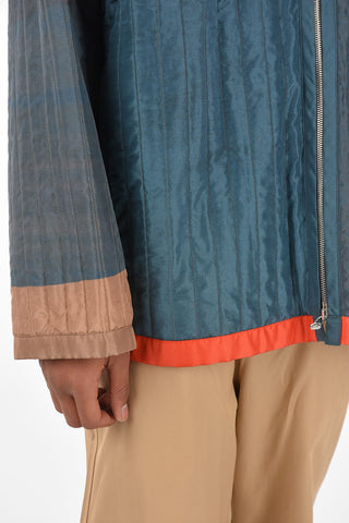 Quilted Silk Jacket with Zip Closure