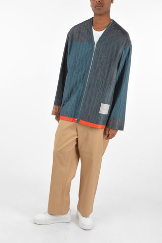 Quilted Silk Jacket with Zip Closure