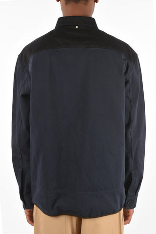 Denim Overshirt with Patchwork Details