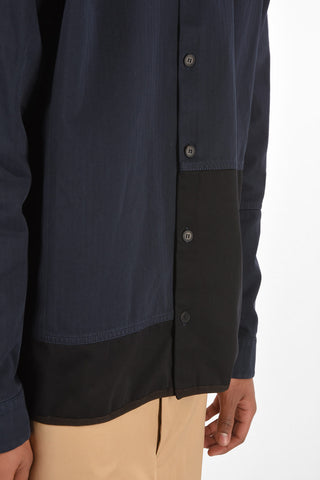 Denim Overshirt with Patchwork Details