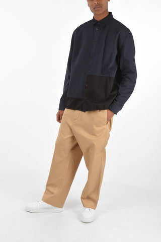 Denim Overshirt with Patchwork Details