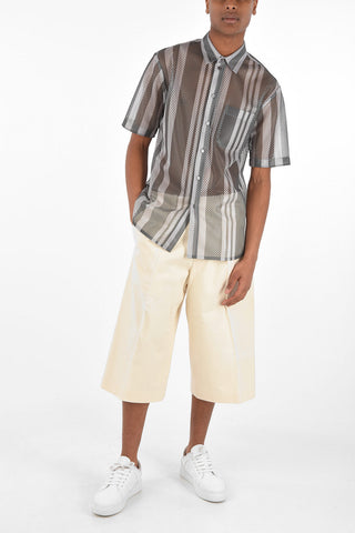 camicia in Rete a righe con taschino