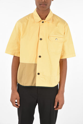Short Sleeve Overshirt with Patchwork Details