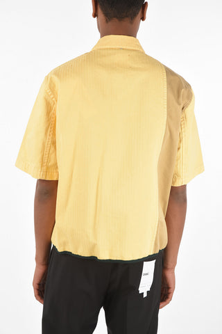 Short Sleeve Overshirt with Patchwork Details