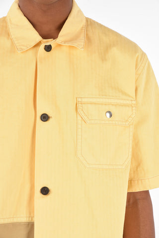 Short Sleeve Overshirt with Patchwork Details