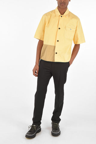 Short Sleeve Overshirt with Patchwork Details