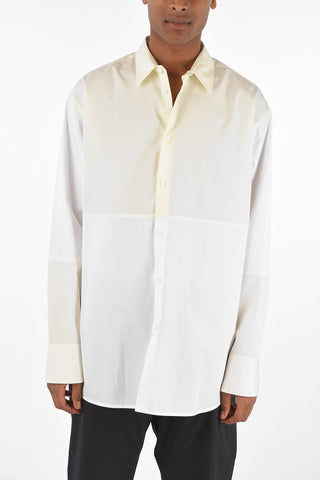 popeline two-tone classic collar shirt