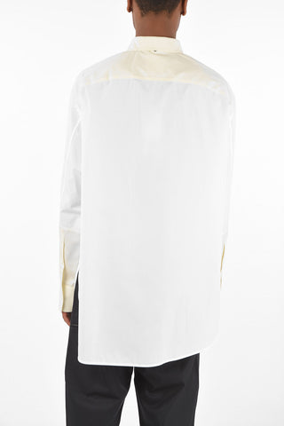popeline two-tone classic collar shirt