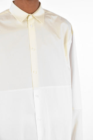 popeline two-tone classic collar shirt