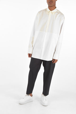 popeline two-tone classic collar shirt