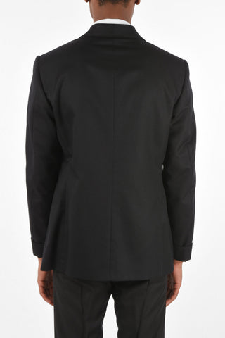 Wool Embroidered Single Breasted Blazer