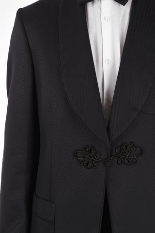 Wool Embroidered Single Breasted Blazer