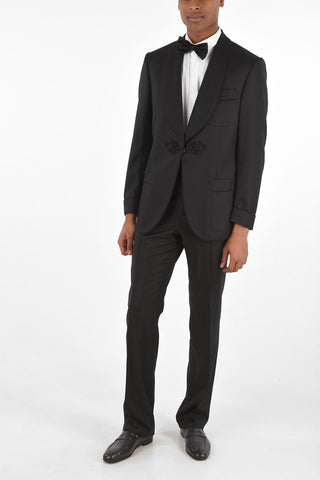 Wool Embroidered Single Breasted Blazer