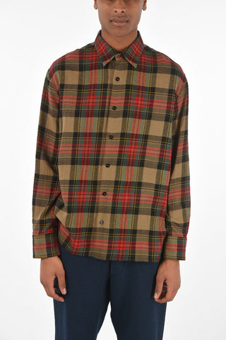 NICK FOUQUET camicia plaid in lana vergine e cotone
