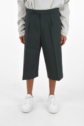 Mid-rise waist single pleat bermuda