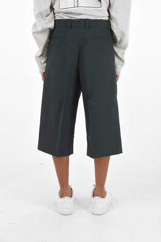 Mid-rise waist single pleat bermuda