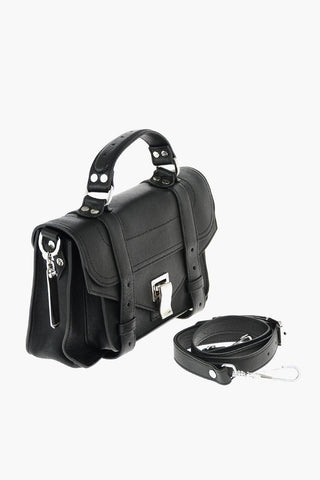 Textured Leather Shoulder Bag with Handle