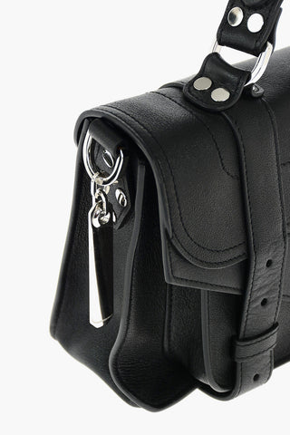 Textured Leather Shoulder Bag with Handle