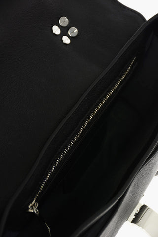 Textured Leather Shoulder Bag with Handle