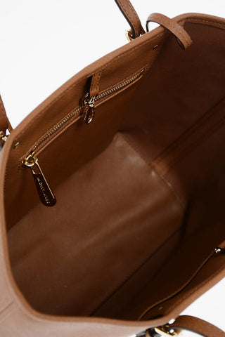 Leather JET SET TRAVEL Bag with Metal Logo and Charm