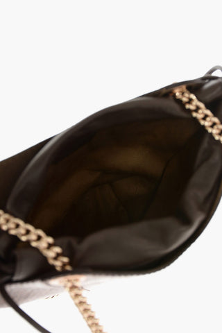 Borsa a Spalla in Pelle Stampata con Motivo Intrecciato