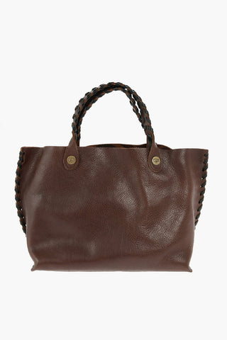 Borsa a Mano in Pelle Martellata con Doppio Manico