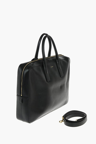Textured Leather MUSEUM Business Bag with Shoulder Strap