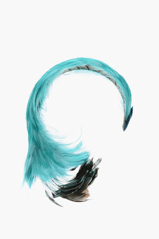 Cerchietto per capelli EULIMENE in seta con piume