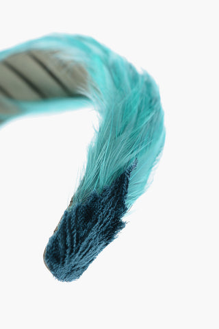 Cerchietto per capelli EULIMENE in seta con piume