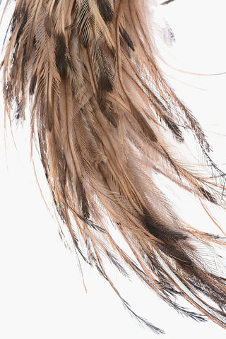 silk AGAVE hairband with feathers