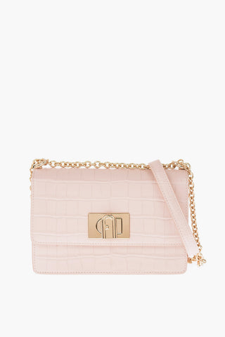 crocodile print leather Crossbody bag