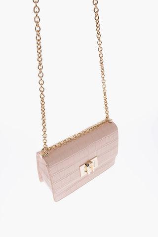 crocodile print leather Crossbody bag