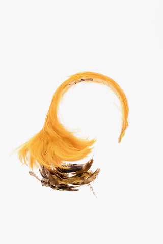 silk MELITE hairband with feathers