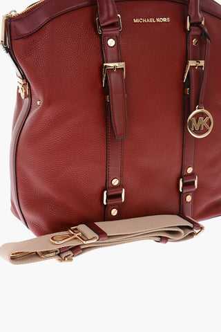 textured leather BEDFORD LEGACY Tote bag with removable shoulder strap