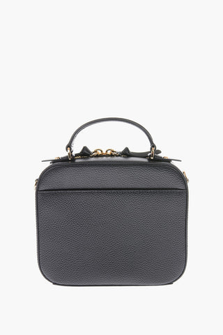 textured leather bag with removable shoulder strap