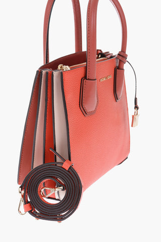 MICHAEL textured leather MERCER bag with removable sholder strap