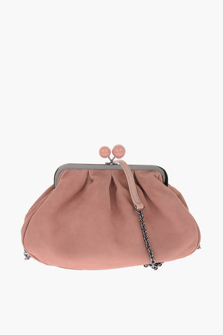 WEEKEND suede leather PASTICCINO handbag with removable shoulder strap