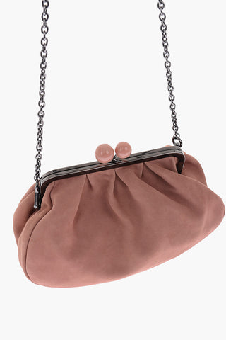 WEEKEND suede leather PASTICCINO handbag with removable shoulder strap