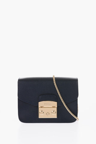 textured leather METROPOLIS crossbody bag
