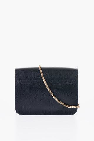 textured leather METROPOLIS crossbody bag
