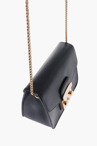 textured leather METROPOLIS crossbody bag
