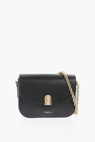 borsa in pelle con tracolla a catena