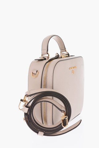 textured leather bag with removable shoulder strap