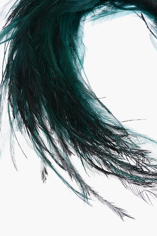 Cerchietto per capelli EULIMENE in seta con piume
