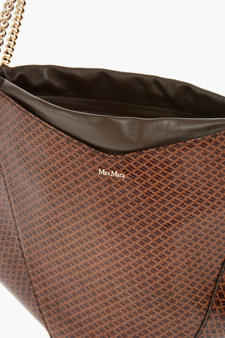 Printed Leather Shoulder Bag with Intertwined Motif