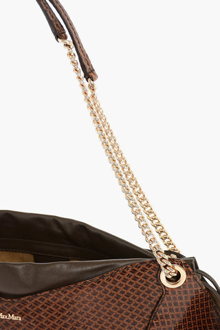Printed Leather Shoulder Bag with Intertwined Motif