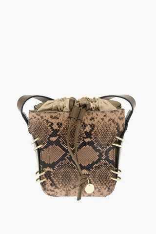 SEE BY Borsa a Spalla ALVY in Pelle Stampata Effetto Serpente