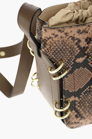 SEE BY Borsa a Spalla ALVY in Pelle Stampata Effetto Serpente