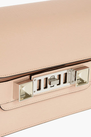Printed Leather Shoulder Bag with Metal Details