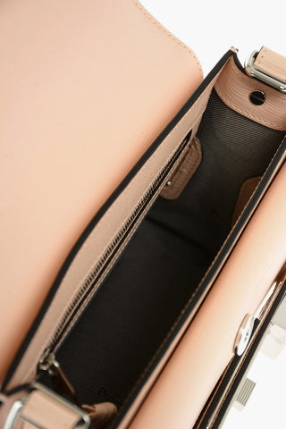 Printed Leather Shoulder Bag with Metal Details